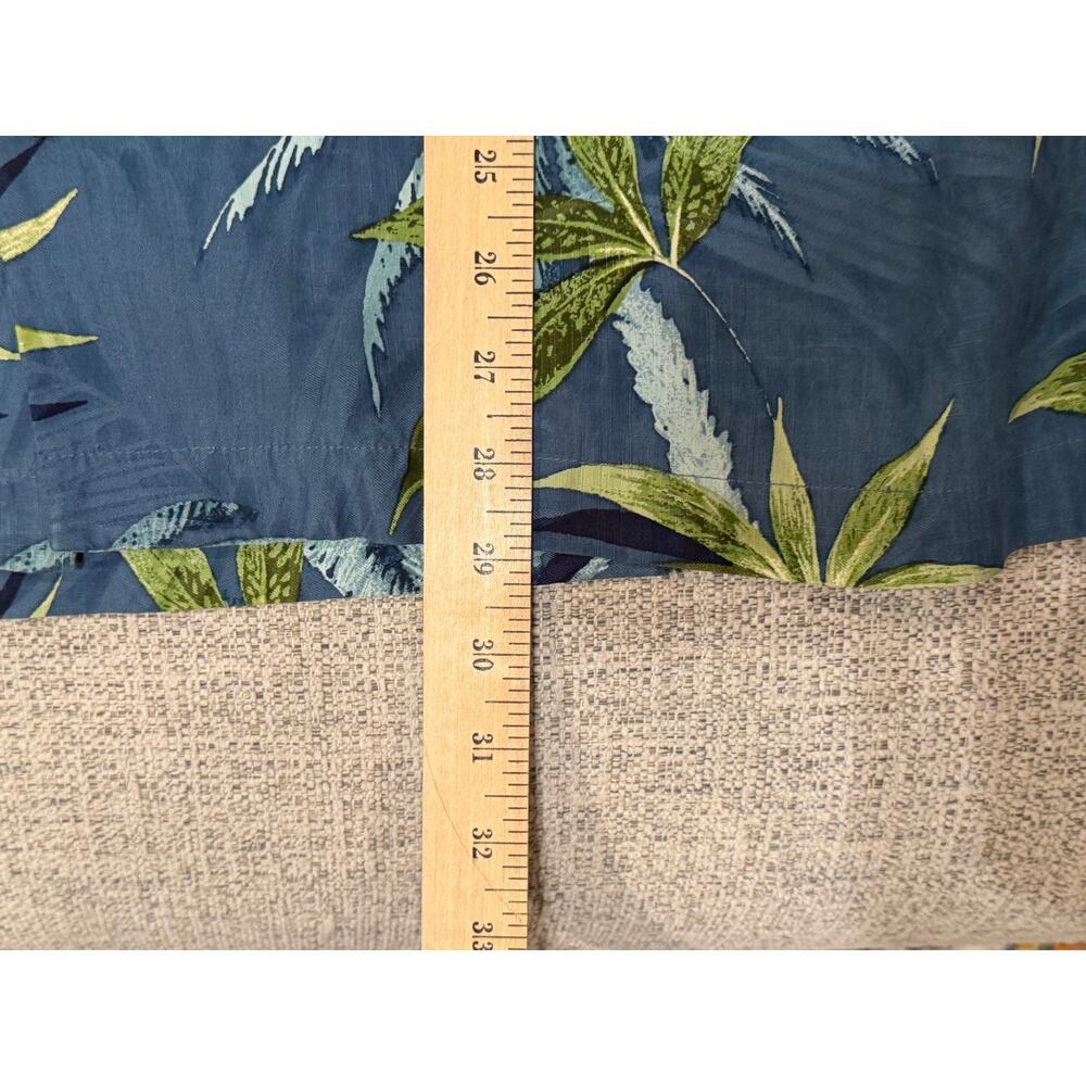 Pusser’s Blue Green Men’s Silk Short Sleeve Button Up Tropical Hawaiin Shirt L - Picture 9 of 11